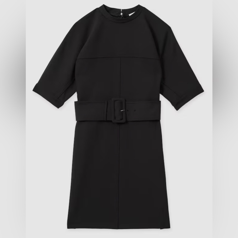 Reiss Black Nora Belted Mini Dress - Picture 2 of 10